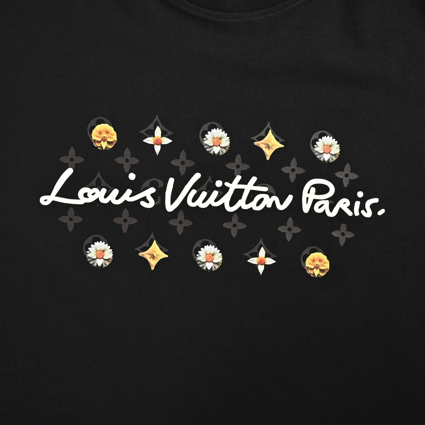 Louis Vuitton/Louis Vuitton 26ss daisy letter print short sleeves